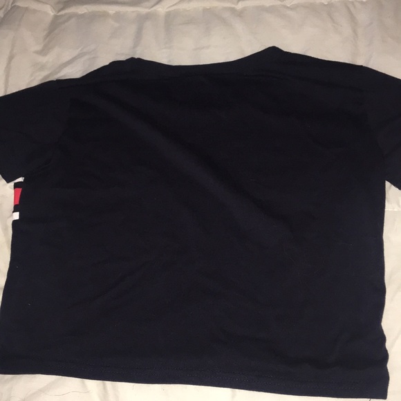 Loose Navy Striped Cropped Tee - Picture 3 of 3